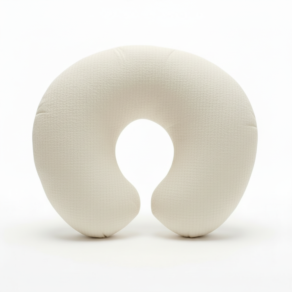Close-up of a soft, organic coco waffle knit nursing pillow cover from Little Mae & Co, ready for comfort.