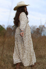 Smocked Long Sleeve Maternity Maxi Dress - Floral by PinkBlush (view 7 of 12)