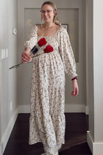 Smocked Long Sleeve Maternity Maxi Dress - Floral by PinkBlush (view 10 of 12)