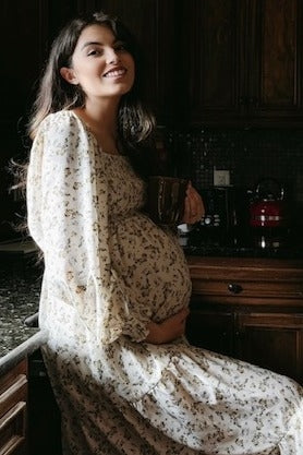 Smocked Long Sleeve Maternity Maxi Dress - Floral by PinkBlush (view 11 of 12)
