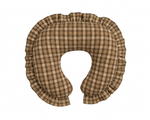 Brown Plaid Ruffle Nursing Pillow Cover by Little Mae & Co
