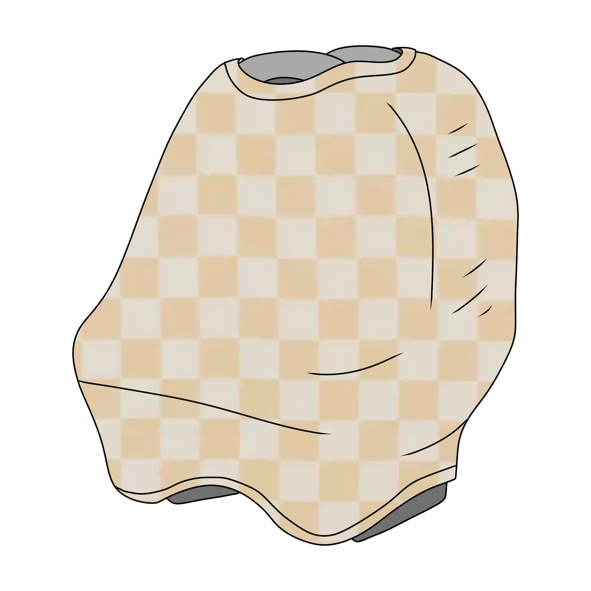 Butter Cream White Checkered Carseat Cover Little Mae Co Little Mae & Co Everetts Place: Online Boutique