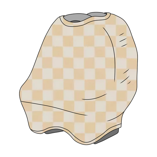 Butter Cream White Checkered Carseat Cover Little Mae Co Little Mae & Co Everetts Place: Online Boutique