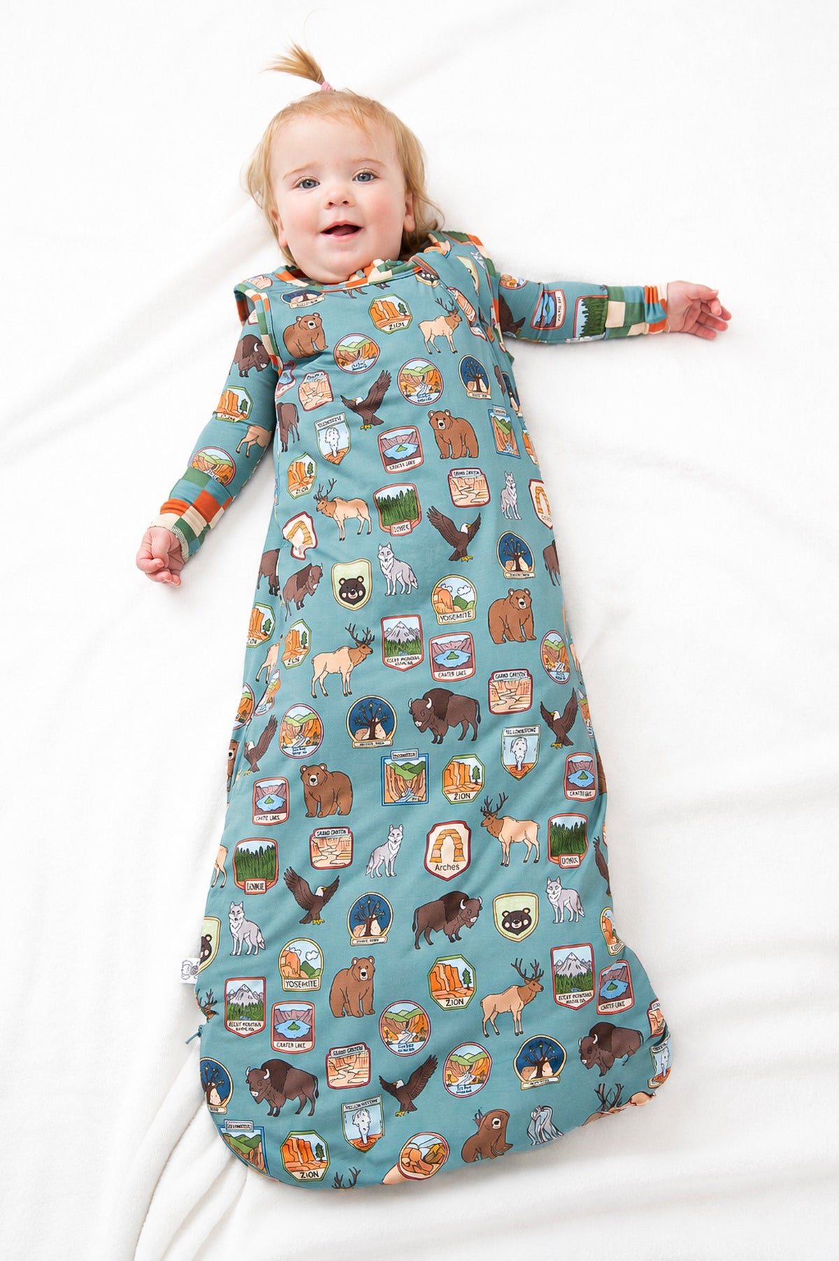 My First National Parks Adventure Sleep Sack | Wildlife Baby Wearable Blanket by Rayn’s Tiny Stitches
