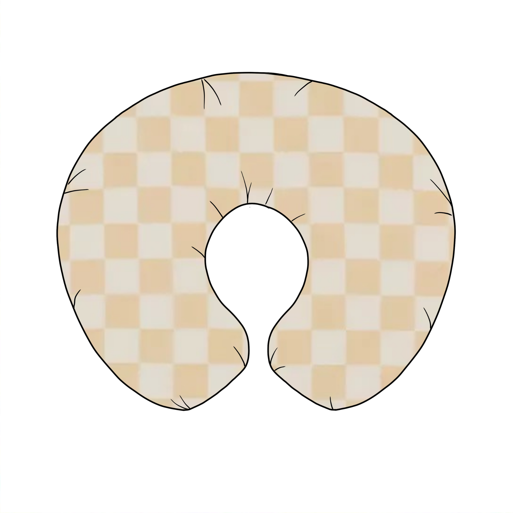 Butter Cream and White Checkered Nursing Pillow Cover Little Mae & Co Everetts Place: Online Boutique