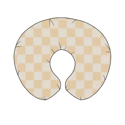 Butter Cream and White Checkered Nursing Pillow Cover Little Mae & Co Everetts Place: Online Boutique