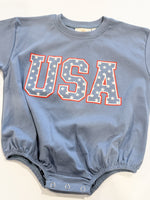 USA Stars T-Shirt Romper by Little Joy Co. at Everetts Place