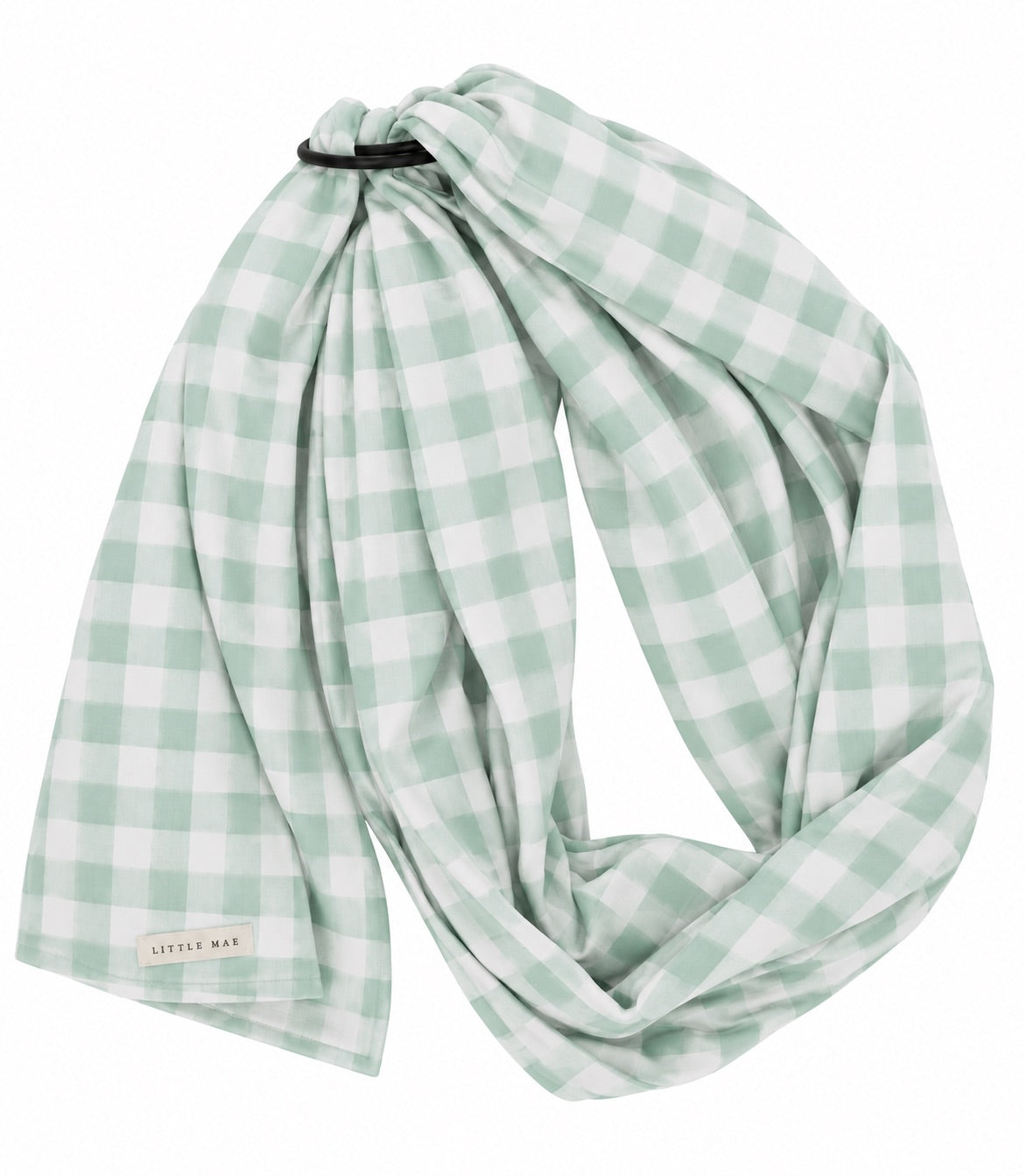 Light Green Checkered Ring Sling Carrier by Little Mae & Co