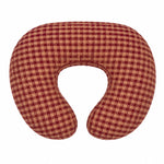 Red Beige Gingham Ruffle Nursing Pillow Cover by Little Mae & Co (view 2 of 3)