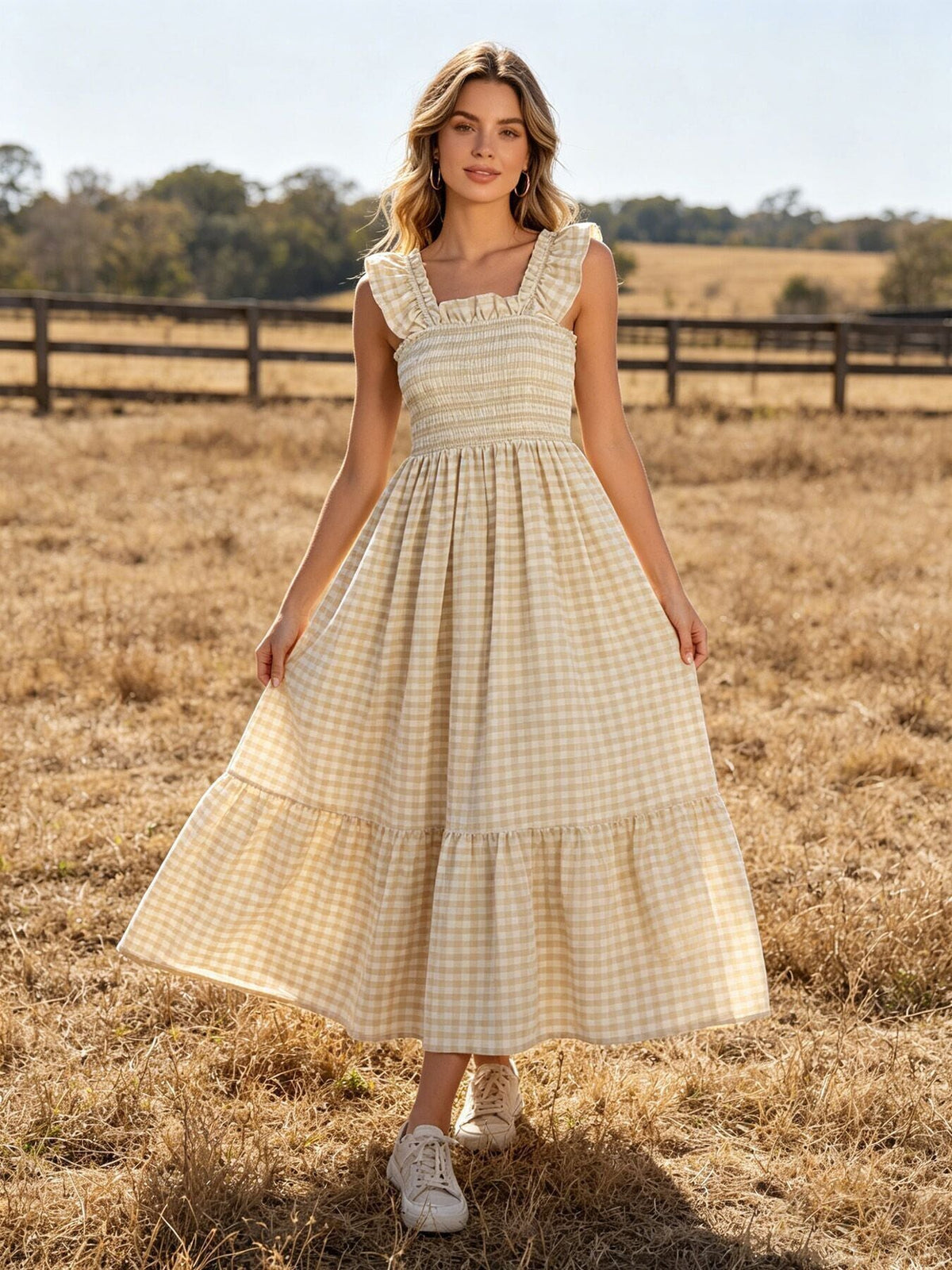 Mommy & Me Adult Plaid Smocked Dress by Rylee Faith Designs at Everetts Place