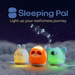 Sleeping Pal mini bunny-shaped sound machine night light for toddlers.