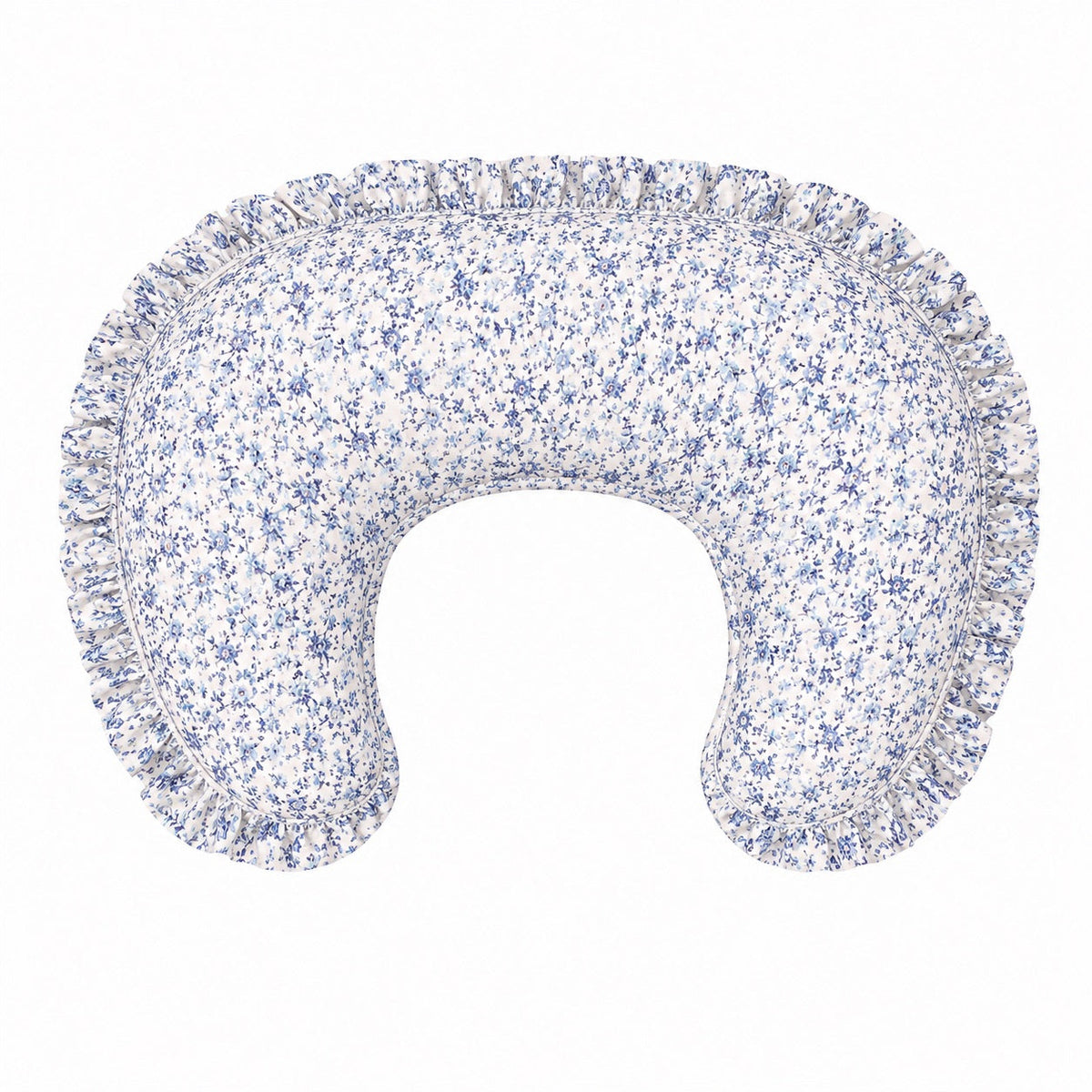 Blue Floral Ruffle Nursing Pillow Cover by Little Mae & Co