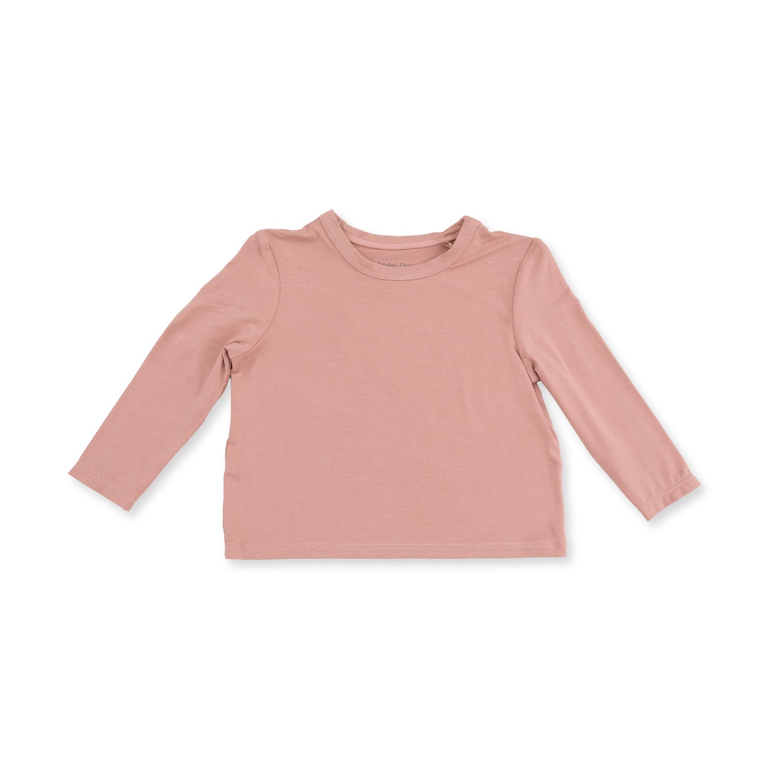Rose tan long sleeve baby shirt in a solid warm neutral color