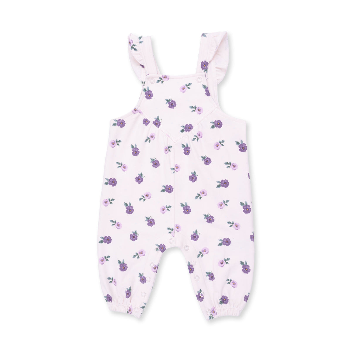 Violetta Floral - Ruffle V-Overalls and Long Sleeve Bodysuit by Angel Dear