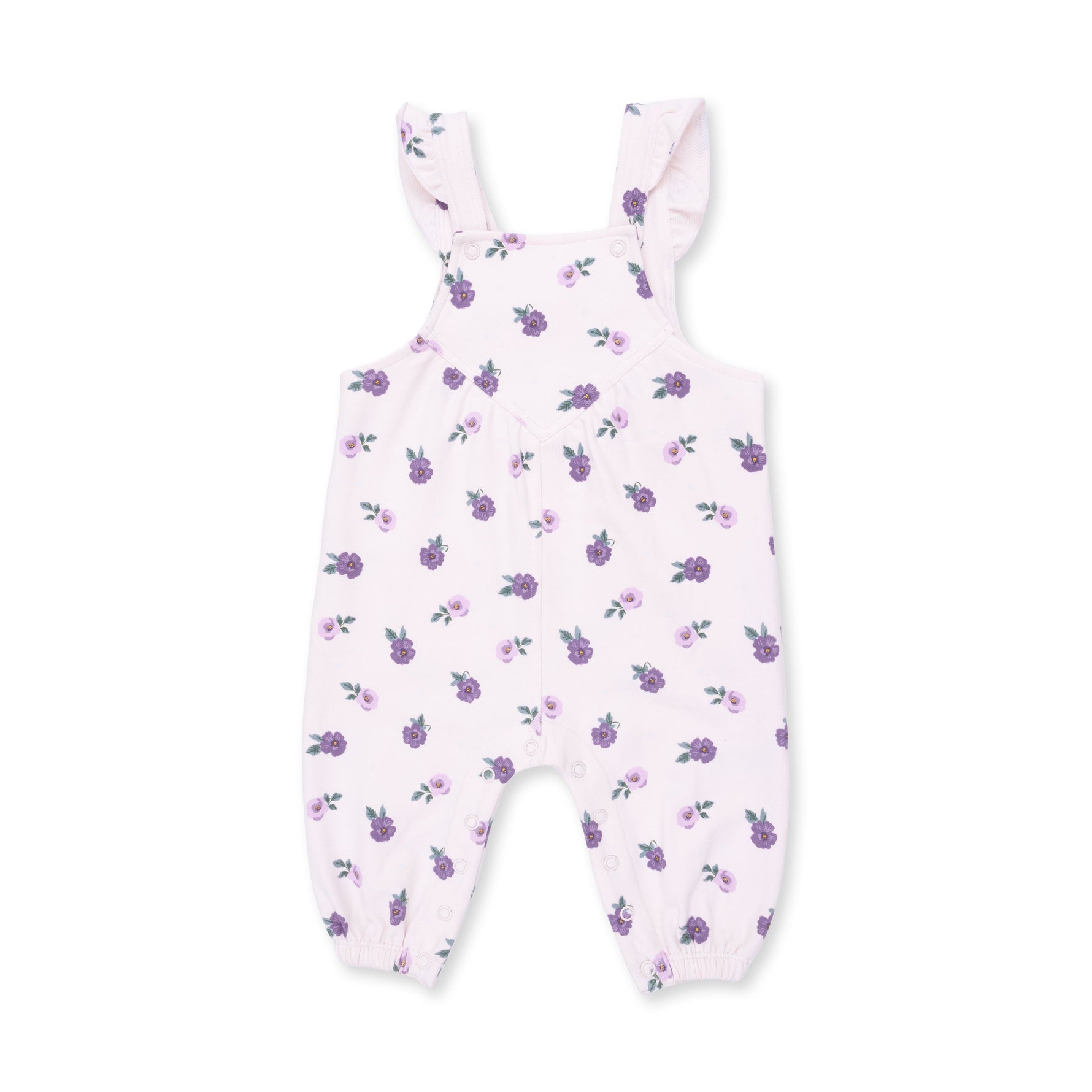Violetta Floral - Ruffle V-Overalls and Long Sleeve Bodysuit by Angel Dear