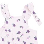 Violetta Floral - Ruffle V-Overalls and Long Sleeve Bodysuit by Angel Dear