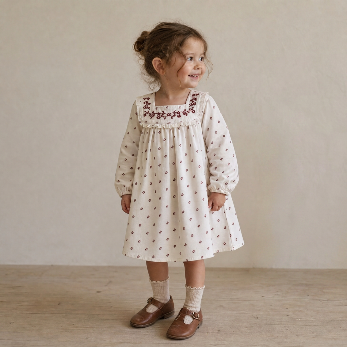 Organic Twill Dress - Forest Scatter by Makemake Organics