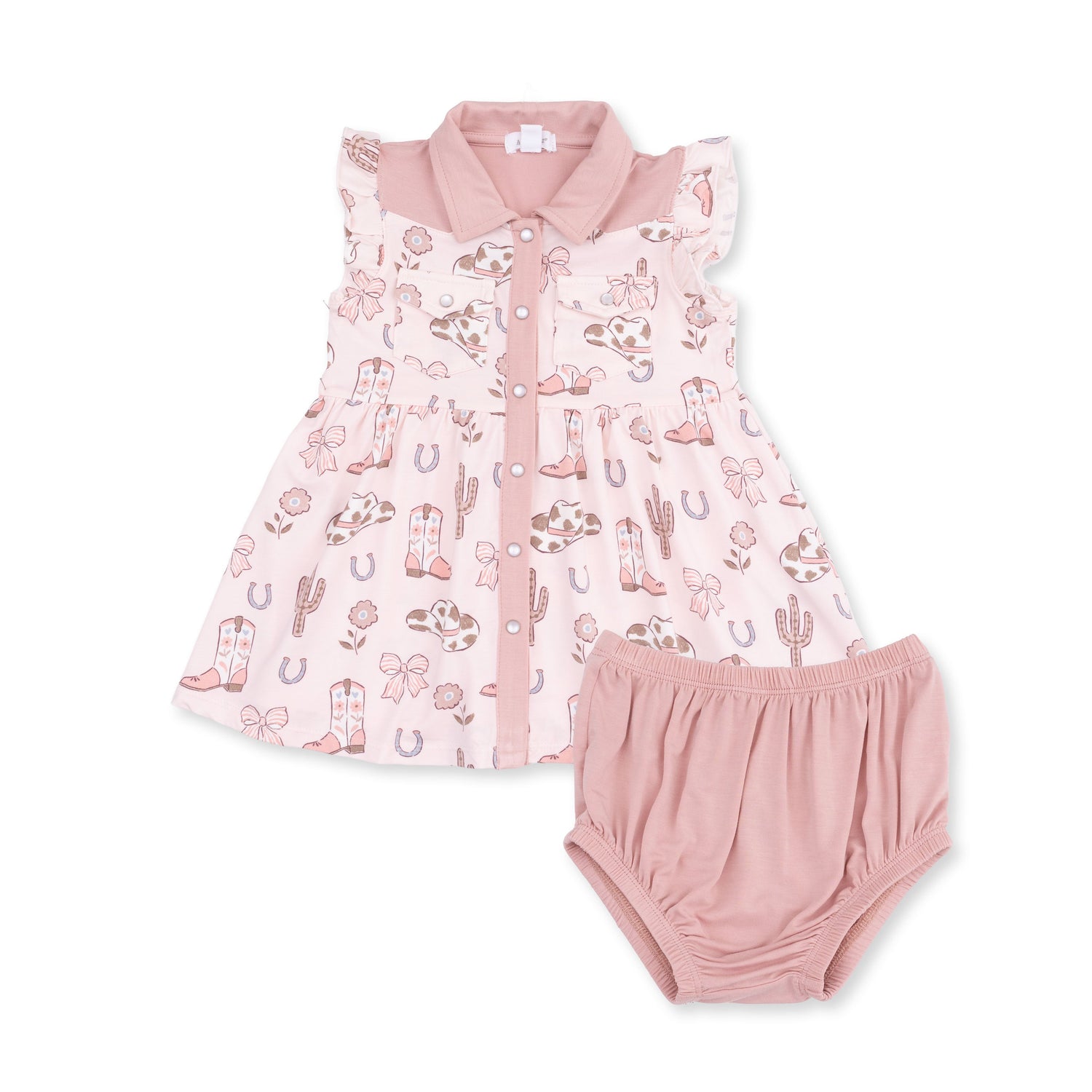 Viscose from Bamboo Dress & Bloomer Set - Western Pearl by Angel Dear (view 2 of 5)