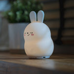 Sleeping Pal cordless bunny night lamp, soothing sounds for baby nursery.