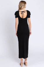 PinkBlush Chic Black Ribbed Dress with Side Slit for Modern Women - Apparel & Accessories > Clothing > Dresses