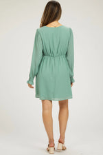 PinkBlush Mint Green Maternity Dress with V Neck Design for Expecting Mothers - Apparel & Accessories > Clothing > Maternity Clothing > Maternity Dresses Apparel & Accessories > Clothing > Dresses