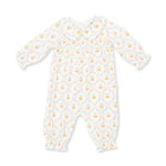 Pretty Pumpkin Trellis - Smocked Long Sleeve Romper by Angel Dear