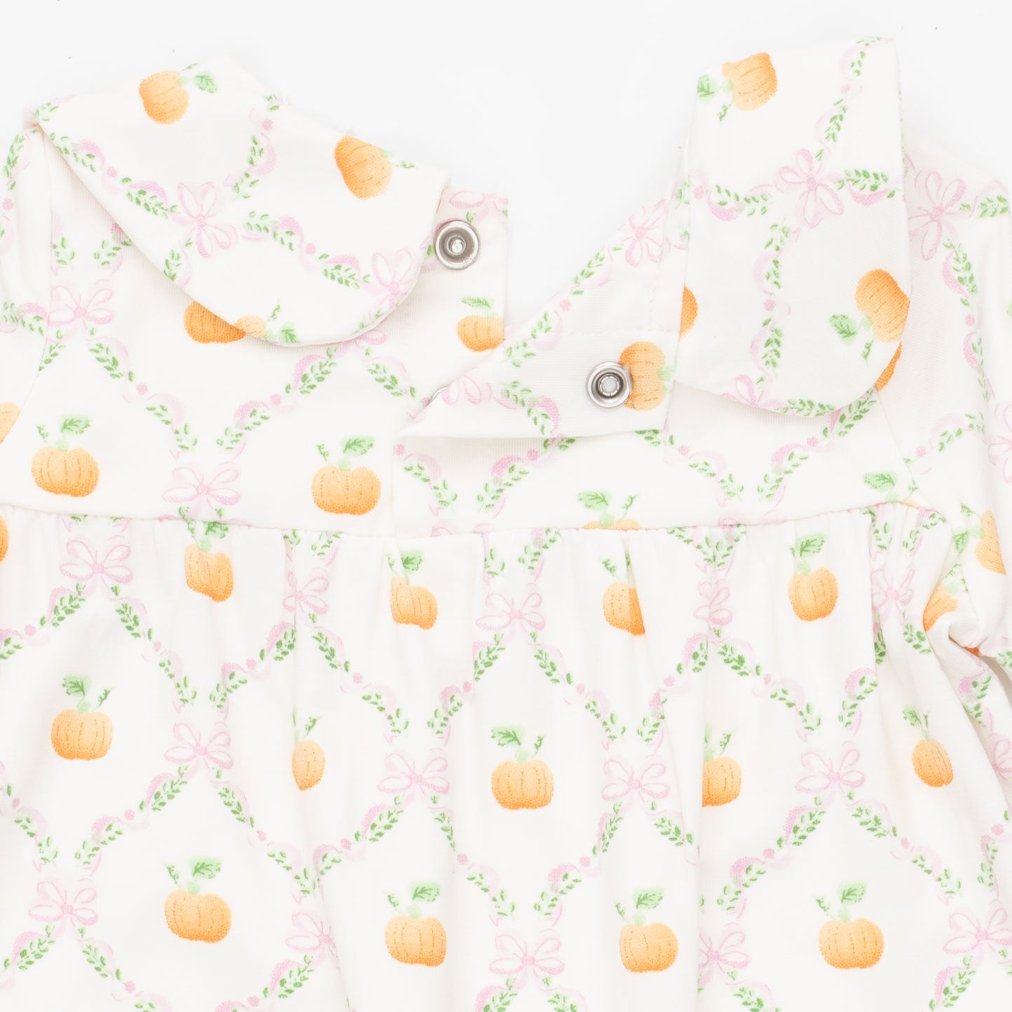 Pretty Pumpkin Trellis - Smocked Long Sleeve Romper by Angel Dear