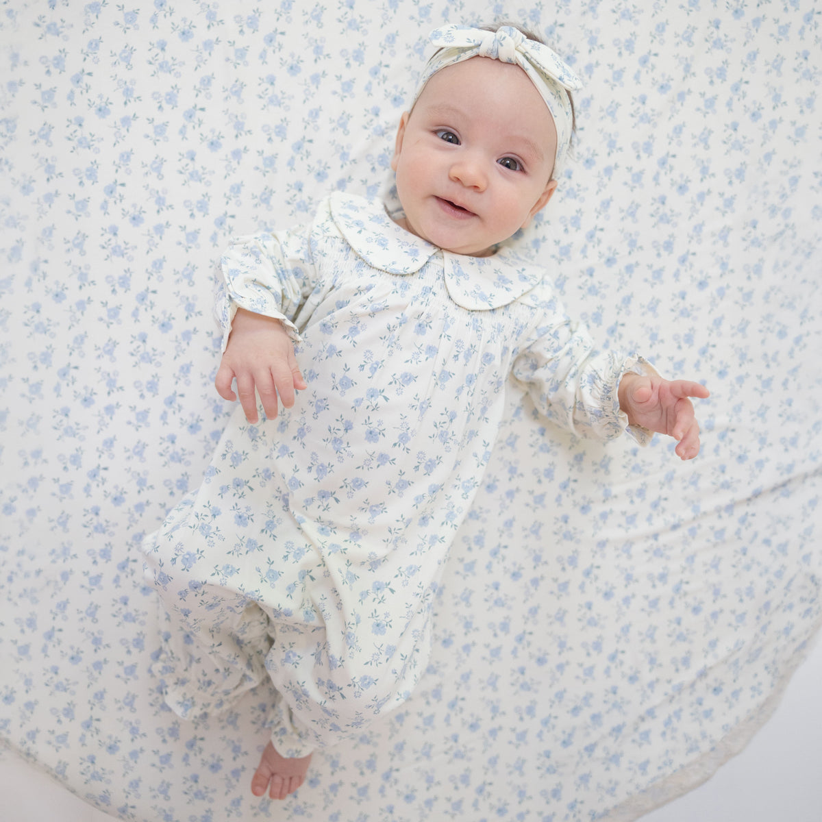Rose Briar - Smocked Long Sleeve Romper by Angel Dear