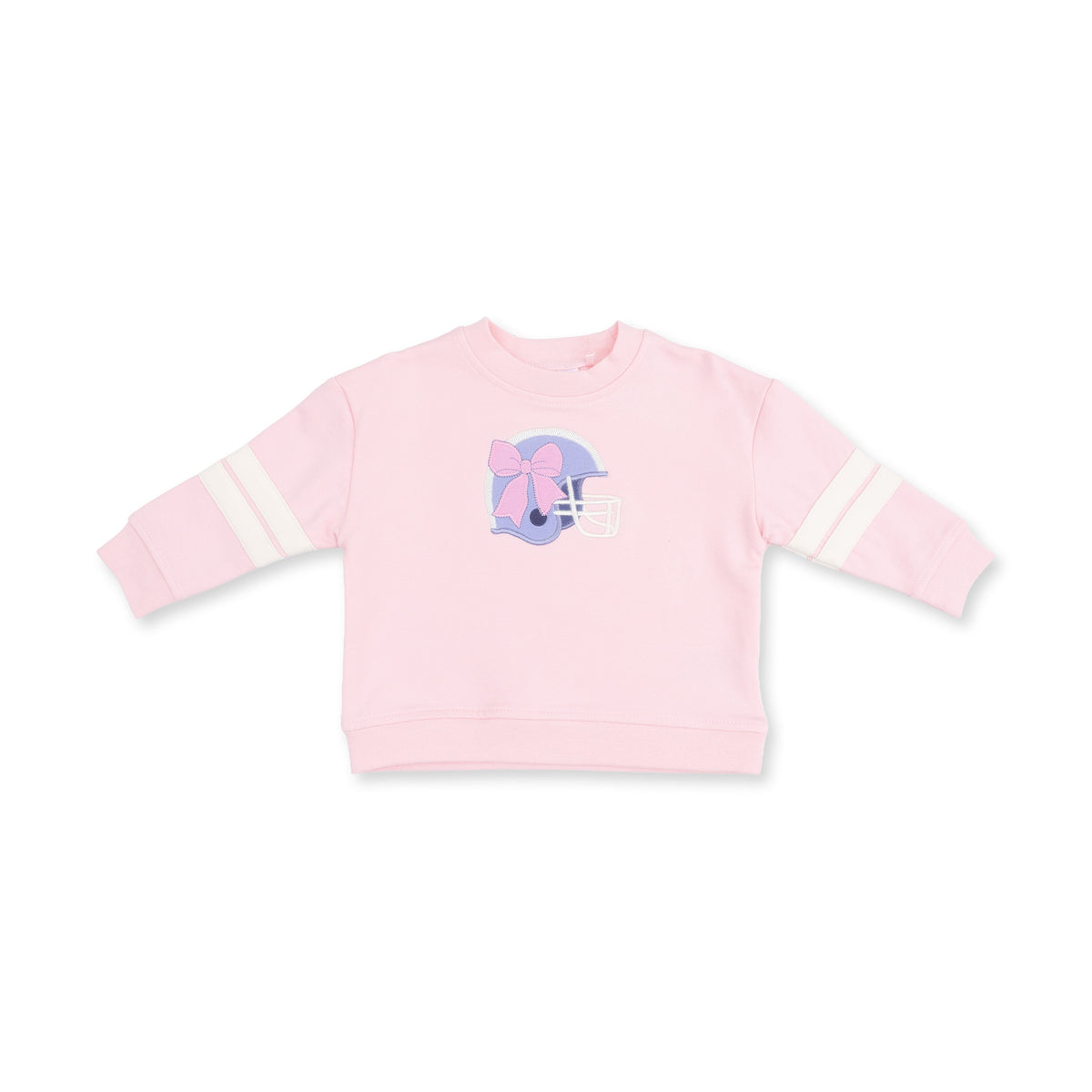 Football Helmets Pink - Drop Sleeve Sweatshirt with Varsity Stripes by Angel Dear (view 2 of 4)