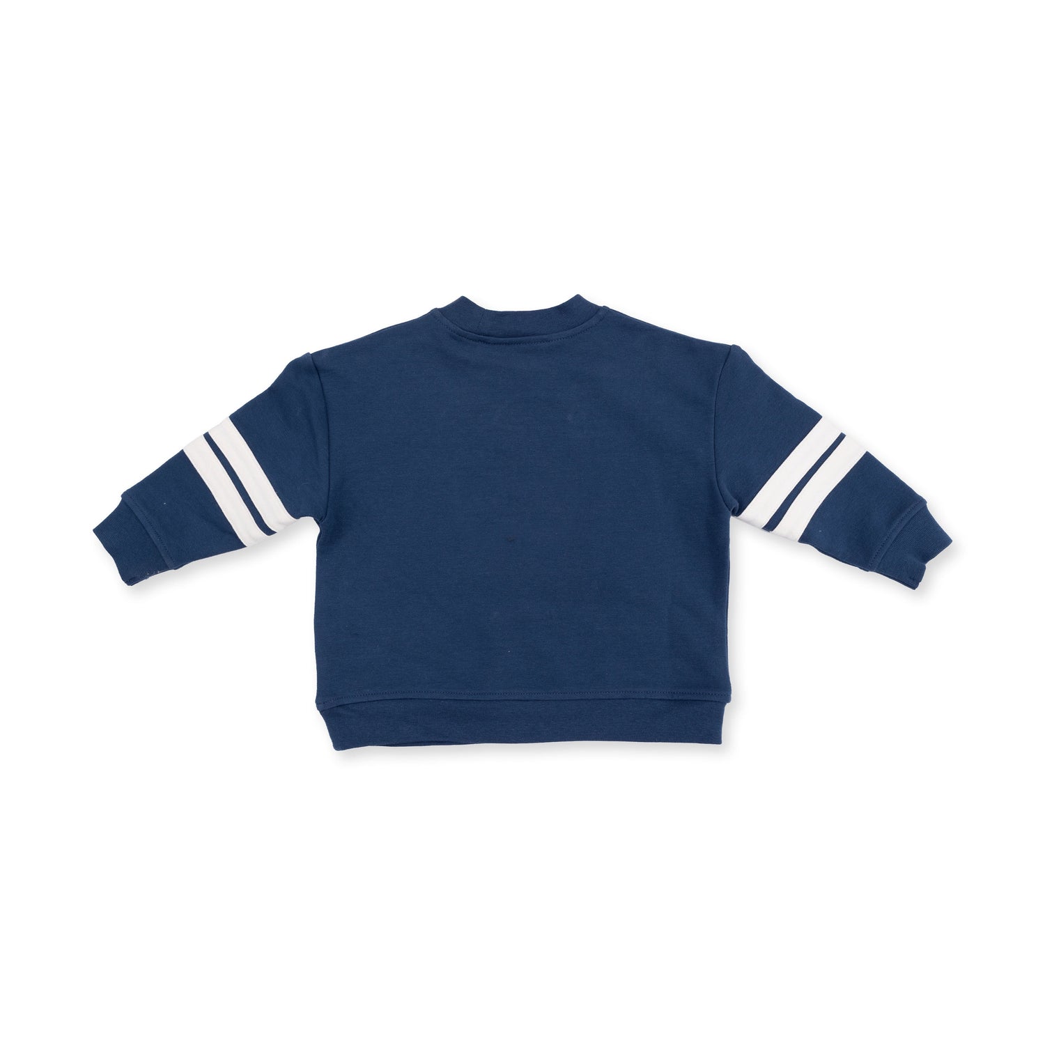 Football Helmets - Drop Sleeve Sweatshirt with Varsity Stripes Blue Helmet