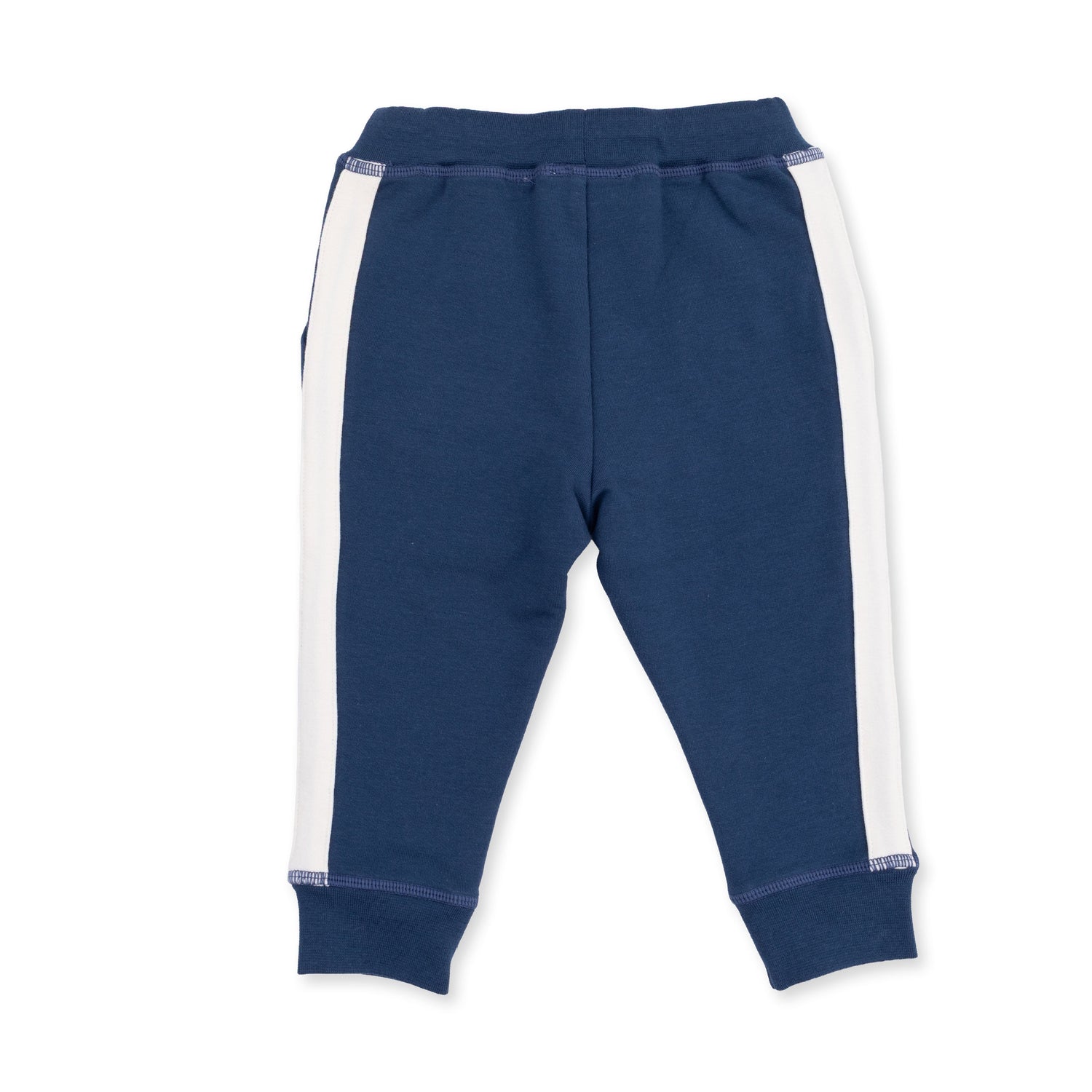 Solid Insignia Blue - Jogger Pant with Varsity Stripes by Angel Dear (view 2 of 3)