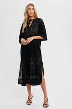 Open Knit Front Tie Swim Cover Up - Midi by PinkBlush (view 5 of 5)