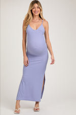 Lavender Side Slit Maternity Maxi Dress - Day Dress, One-piece garment, Cocktail dress, Person, Dress | Everetts Place