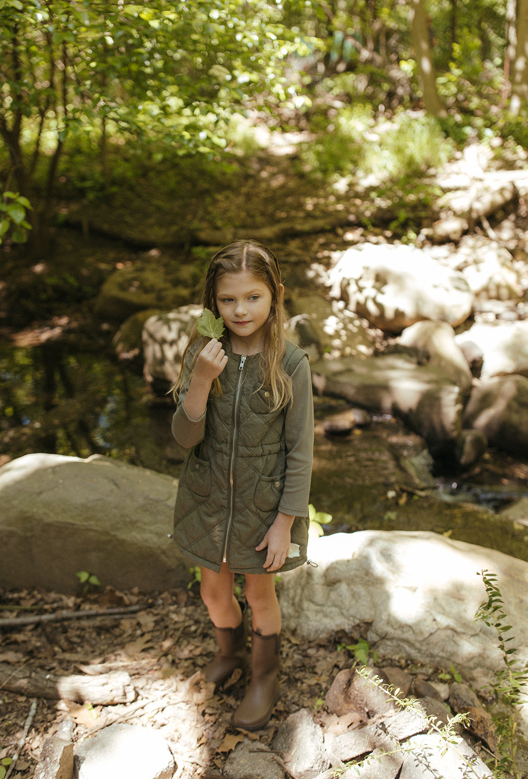 Lyla Quilted Dress - Green by Crew Kids NY (view 7 of 8)