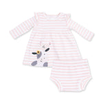 Cows Pink - Long Sleeve Dress with Ruffle and Bloomer (2T-4T Dress Only) by Angel Dear