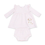 Stripe Puppy - Long Sleeve Dress with Ruffle and Bloomer (2T-4T Dress Only) by Angel Dear