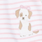 Stripe Puppy - Long Sleeve Dress with Ruffle and Bloomer (2T-4T Dress Only) by Angel Dear