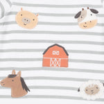 Cows Blue - Long Sleeve Snap Shoulder Romper by Angel Dear