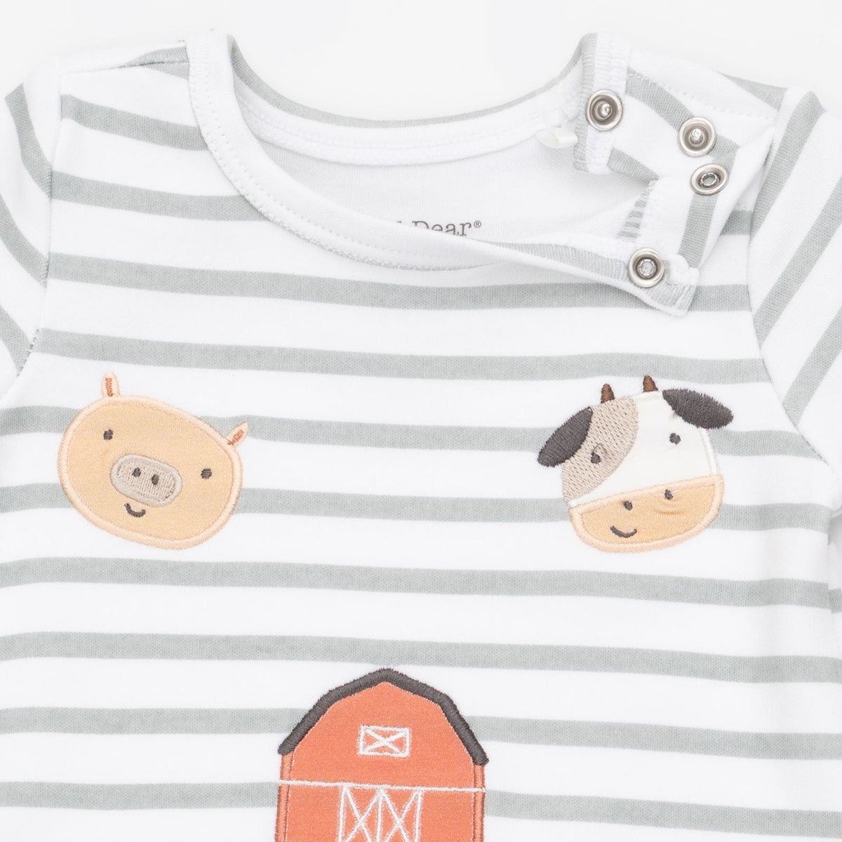 Cows Blue - Long Sleeve Snap Shoulder Romper by Angel Dear