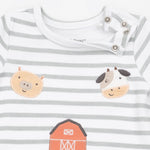 Cows Blue - Long Sleeve Snap Shoulder Romper by Angel Dear