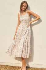 PinkBlush Lavender Floral Maternity Dress with Ruffle Details for Expecting Mothers - Apparel & Accessories > Clothing > Maternity Clothing > Maternity Dresses Apparel & Accessories > Clothing > Dresses