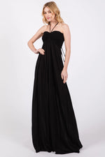 PinkBlush PinkBlush Black Smocked Halter Maternity Maxi Dress with Cutout Back - Apparel & Accessories > Clothing > Dresses