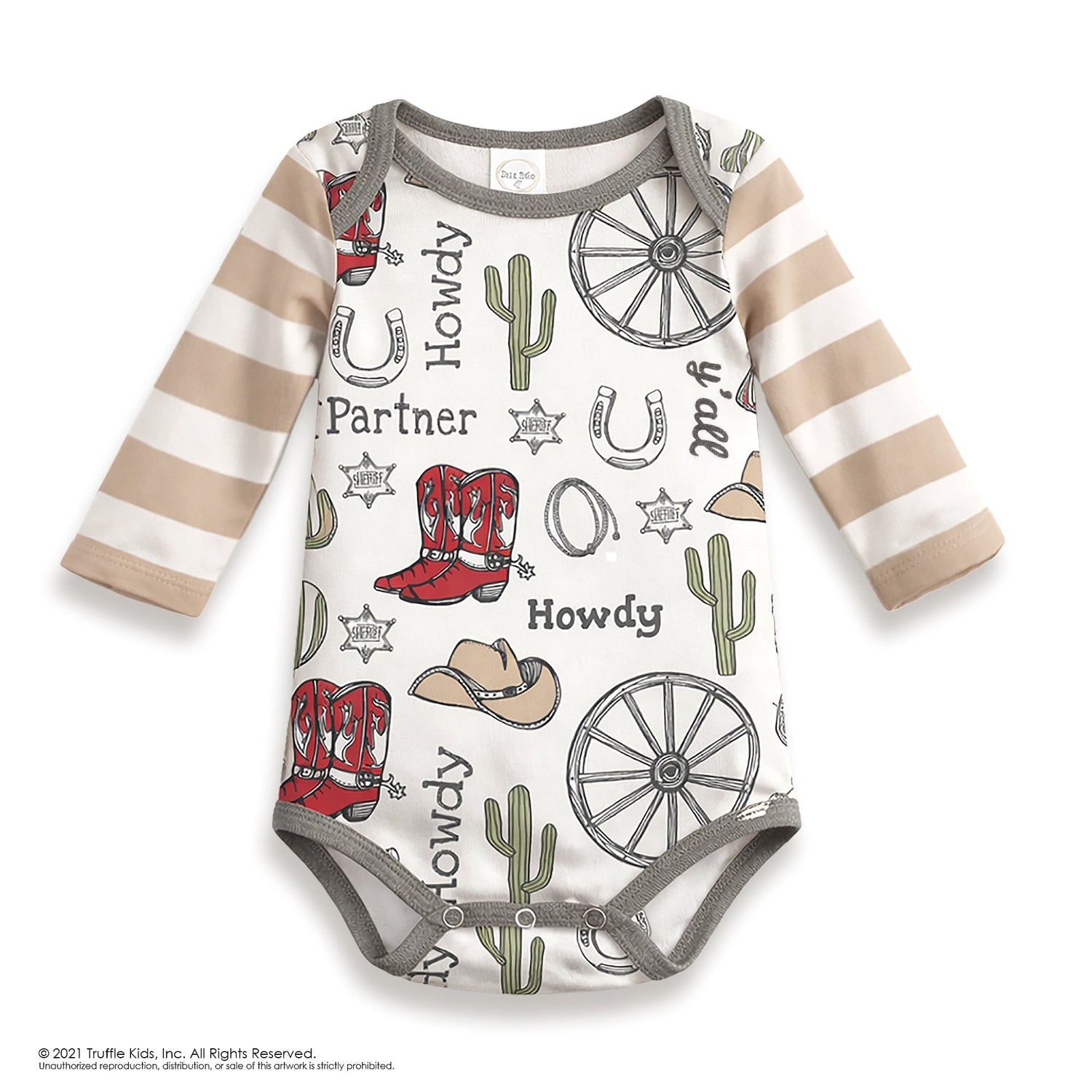 Howdy Partner Baby Bodysuit – Cotton Western Cowboy by Tesa Babe at Everetts Place