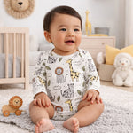 Safari Snuggles Bamboo Baby Bodysuit Jungle Animals by Tesa Babe