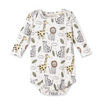 Safari Snuggles Bamboo Baby Bodysuit Jungle Animals by Tesa Babe