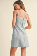 PinkBlush Chic Denim Stretch Cotton Dress for Casual Style Enthusiasts - Apparel & Accessories > Clothing > Dresses