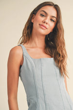 PinkBlush Chic Denim Stretch Cotton Dress for Casual Style Enthusiasts - Apparel & Accessories > Clothing > Dresses