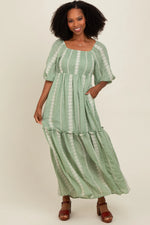 PinkBlush Light Olive Maternity Maxi Dress with Embroidered Detail for Expecting Mothers - Apparel & Accessories > Clothing > Dresses