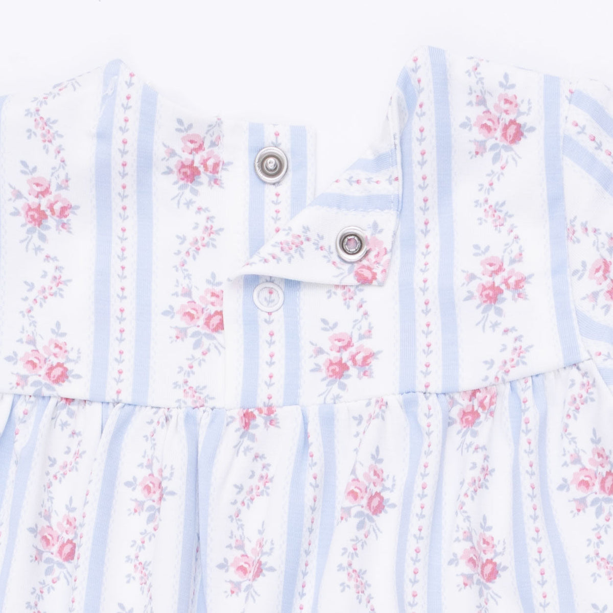 Anna Floral Stripe - Smocked Long Sleeve Romper by Angel Dear