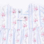 Anna Floral Stripe - Smocked Long Sleeve Romper by Angel Dear
